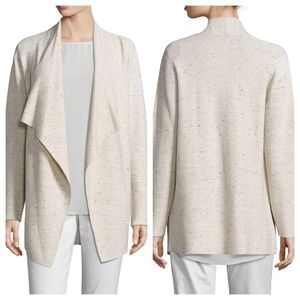 Eileen Fisher Ecru Peppered Cascading Cardigan